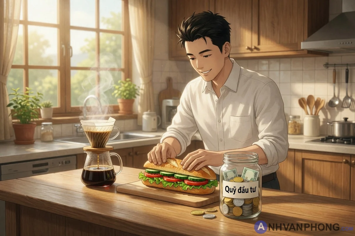 Cắt giảm chi tiêu nhỏ bằng việc ăn sáng tại nhà cùng Anh Văn Phòng